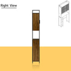 Meuble de rangement WC, Marron foncé, MDF et treillis métallique, Étagère réglable, Porte-papier toilette