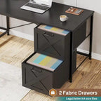 Bureau d'angle en L avec tiroirs, étagères de rangement, pour le gaming ou l'ordinateur