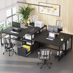 Bureau de jeu pour 2 personnes 240 cm, marron, LED RGB, support de clavier, support de moniteur, multiprise USB
