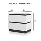 Ensemble de chambre à coucher 6 pièces avec plateforme, Blanc et Gris, Moderne, 4 ports USB, 15 tiroirs, Queen/King/Cal King