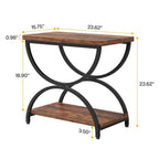 Tables d'appoint de bout à 2 niveaux en bois et métal pour salon (lot de 2) - 2 PIÈCES