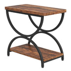 Tables d'appoint de bout à 2 niveaux en bois et métal pour salon (lot de 2) - 2 PIÈCES