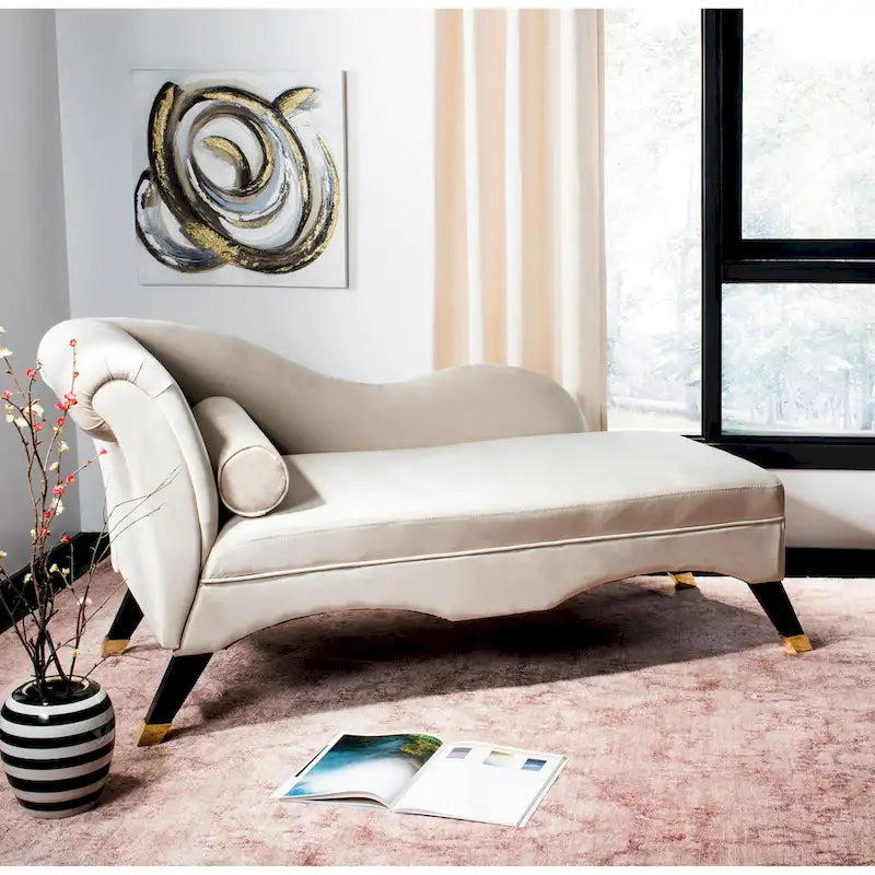 Chaise longue moderne du milieu du siècle avec coussin – 63 larg. x 28 prof. x 30 haut.