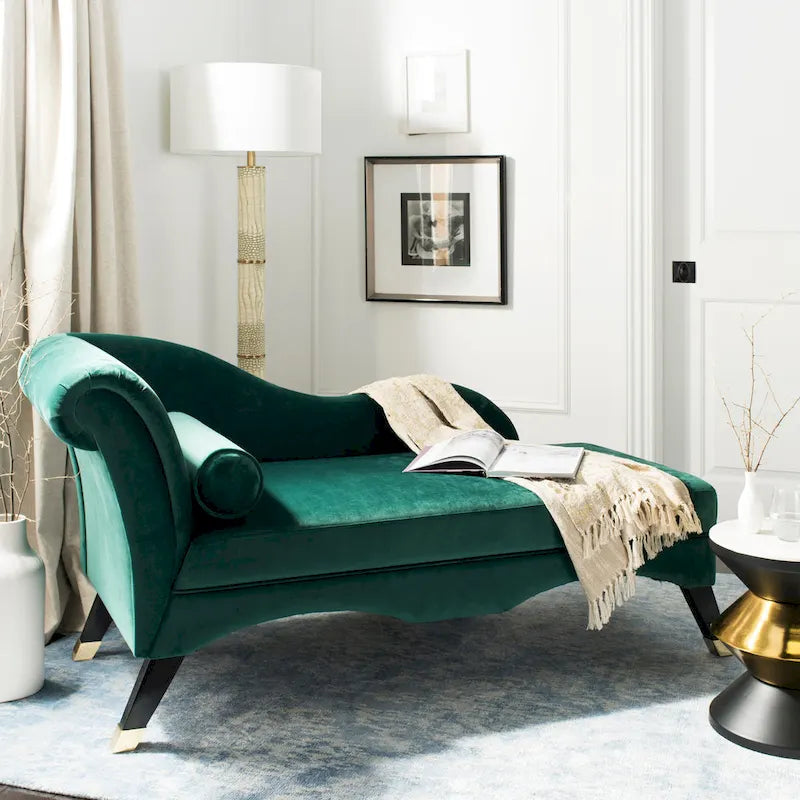 Chaise longue moderne du milieu du siècle avec coussin – 63 larg. x 28 prof. x 30 haut.