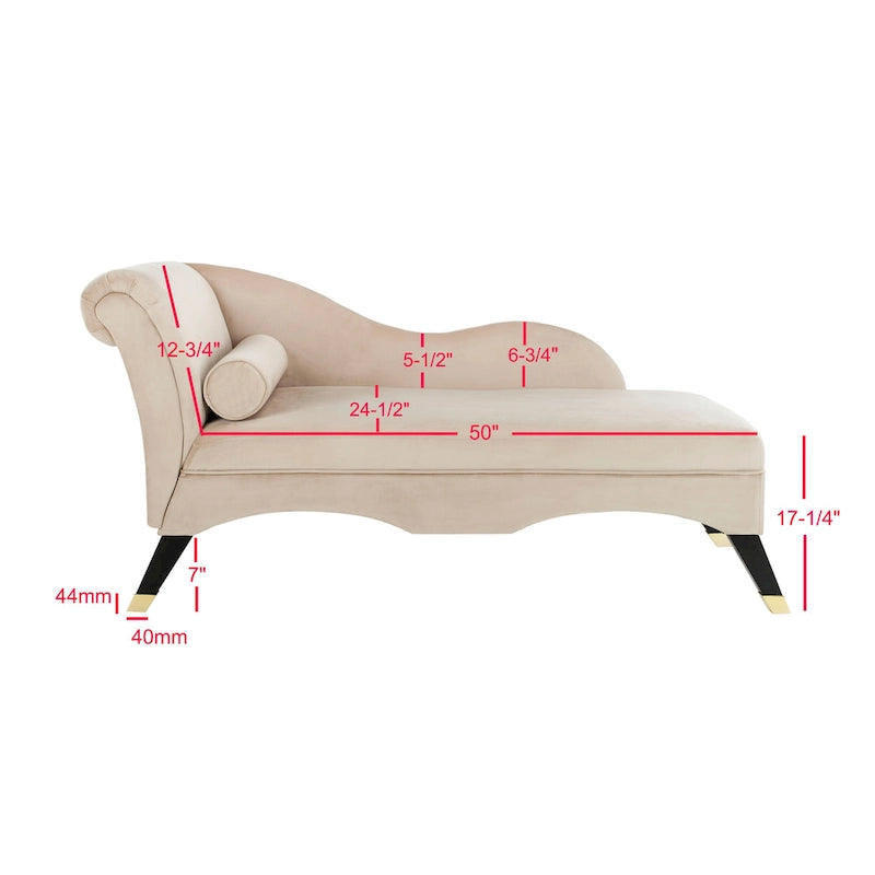 Chaise longue moderne du milieu du siècle avec coussin – 63 larg. x 28 prof. x 30 haut.