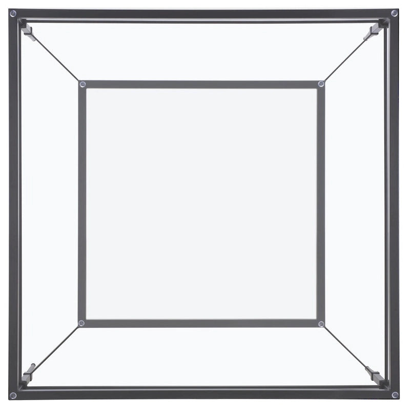 Table basse Feuille avec étagère en verre, 43"L x 43"P x 20"H, style sculpture moderne
