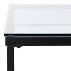 Table basse Feuille avec étagère en verre, 43"L x 43"P x 20"H, style sculpture moderne