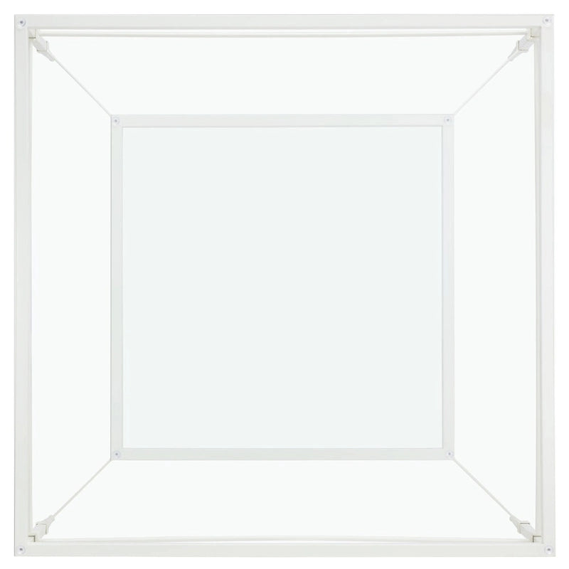 Table basse Feuille avec étagère en verre, 43"L x 43"P x 20"H, style sculpture moderne
