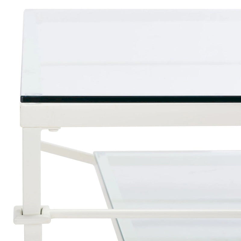 Table basse Feuille avec étagère en verre, 43"L x 43"P x 20"H, style sculpture moderne