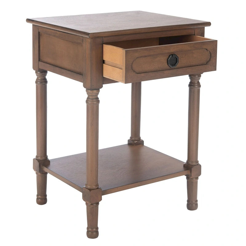 Table d'appoint à 1 tiroir - 19 larg. x 15,8 prof. x 26 haut. - 19 larg. x 16 prof. x 26 haut.