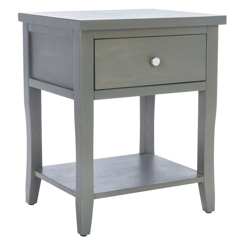 Table de chevet avec tiroir de rangement, bois d'orme, entièrement assemblée, 45,7 cm (l) x 38,1 cm (P) x 56,4 cm (H), 3 couleurs