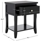 Table de chevet avec tiroir de rangement, bois d'orme, entièrement assemblée, 45,7 cm (l) x 38,1 cm (P) x 56,4 cm (H), 3 couleurs