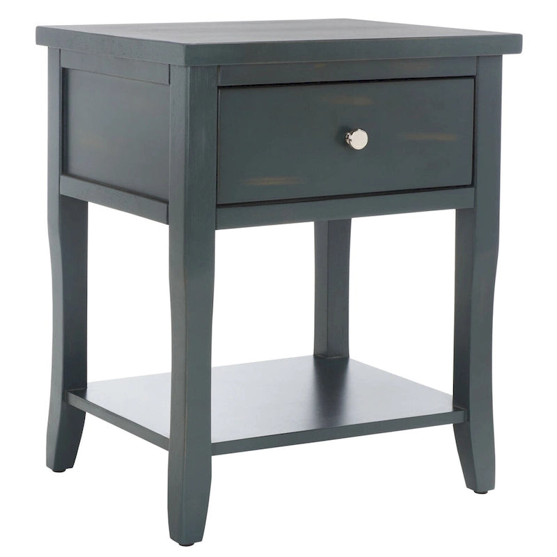 Table de chevet avec tiroir de rangement, bois d'orme, entièrement assemblée, 45,7 cm (l) x 38,1 cm (P) x 56,4 cm (H), 3 couleurs