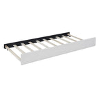 Lit de repos tapissé pleine grandeur avec lit gigogne double, tissu en lin, 78,9"L x 57,9"l, sans sommier