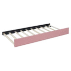 Lit de repos tapissé pleine grandeur avec lit gigogne double, tissu en lin, 78,9"L x 57,9"l, sans sommier