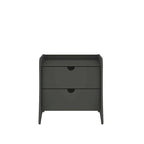 Table de chevet à 2 tiroirs de style moderne du milieu du siècle, MDF, pieds incurvés, 49,99 cm (L) x 46,48 cm (P) x 49,99 cm (H), gris/blanc, unité simple/ensemble de 2
