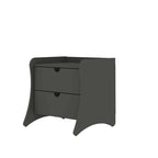 Table de chevet à 2 tiroirs de style moderne du milieu du siècle, MDF, pieds incurvés, 49,99 cm (L) x 46,48 cm (P) x 49,99 cm (H), gris/blanc, unité simple/ensemble de 2