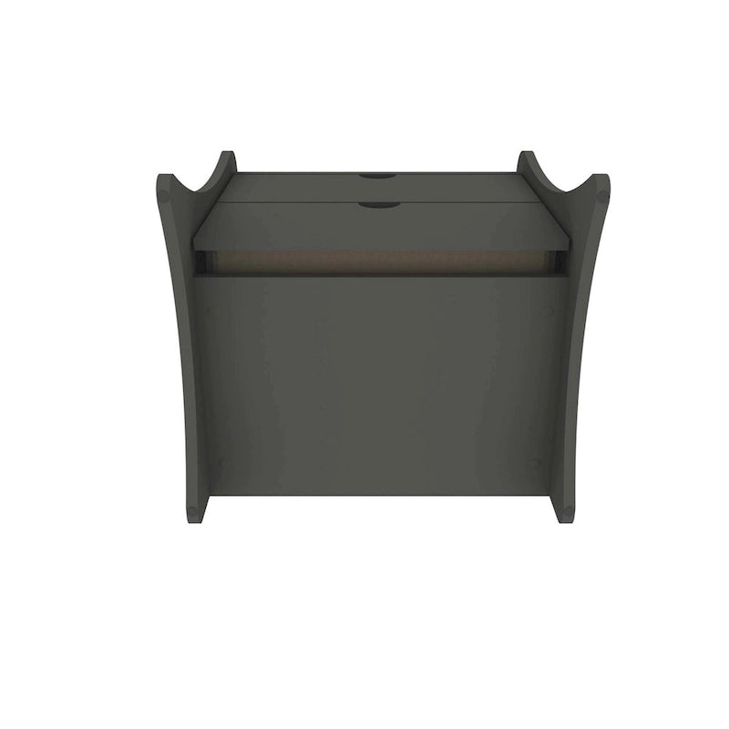 Table de chevet à 2 tiroirs de style moderne du milieu du siècle, MDF, pieds incurvés, 49,99 cm (L) x 46,48 cm (P) x 49,99 cm (H), gris/blanc, unité simple/ensemble de 2