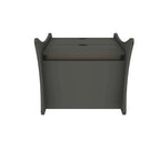 Table de chevet à 2 tiroirs de style moderne du milieu du siècle, MDF, pieds incurvés, 49,99 cm (L) x 46,48 cm (P) x 49,99 cm (H), gris/blanc, unité simple/ensemble de 2