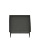 Table de chevet à 2 tiroirs de style moderne du milieu du siècle, MDF, pieds incurvés, 49,99 cm (L) x 46,48 cm (P) x 49,99 cm (H), gris/blanc, unité simple/ensemble de 2