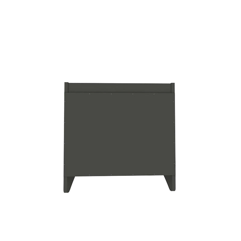 Table de chevet à 2 tiroirs de style moderne du milieu du siècle, MDF, pieds incurvés, 49,99 cm (L) x 46,48 cm (P) x 49,99 cm (H), gris/blanc, unité simple/ensemble de 2