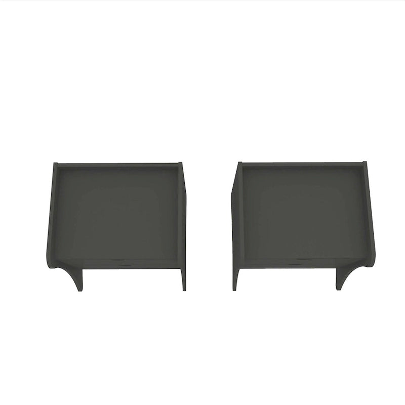 Table de chevet à 2 tiroirs de style moderne du milieu du siècle, MDF, pieds incurvés, 49,99 cm (L) x 46,48 cm (P) x 49,99 cm (H), gris/blanc, unité simple/ensemble de 2