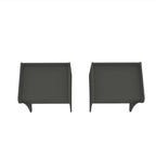 Table de chevet à 2 tiroirs de style moderne du milieu du siècle, MDF, pieds incurvés, 49,99 cm (L) x 46,48 cm (P) x 49,99 cm (H), gris/blanc, unité simple/ensemble de 2