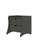 Table de chevet à 2 tiroirs de style moderne du milieu du siècle, MDF, pieds incurvés, 49,99 cm (L) x 46,48 cm (P) x 49,99 cm (H), gris/blanc, unité simple/ensemble de 2