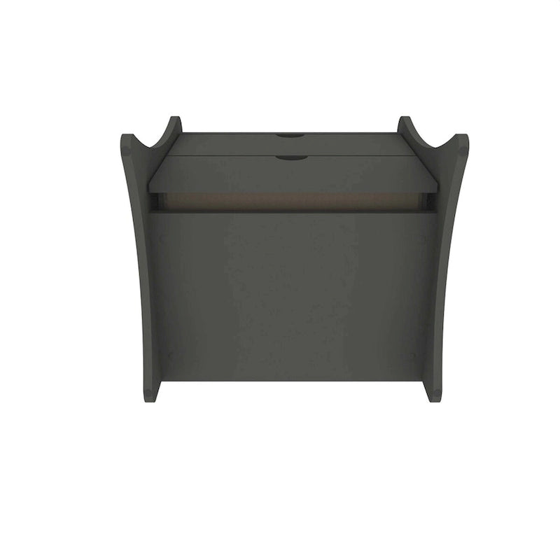 Table de chevet à 2 tiroirs de style moderne du milieu du siècle, MDF, pieds incurvés, 49,99 cm (L) x 46,48 cm (P) x 49,99 cm (H), gris/blanc, unité simple/ensemble de 2