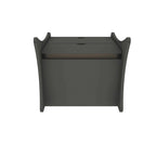 Table de chevet à 2 tiroirs de style moderne du milieu du siècle, MDF, pieds incurvés, 49,99 cm (L) x 46,48 cm (P) x 49,99 cm (H), gris/blanc, unité simple/ensemble de 2