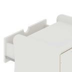 Table de chevet à 2 tiroirs de style moderne du milieu du siècle, MDF, pieds incurvés, 49,99 cm (L) x 46,48 cm (P) x 49,99 cm (H), gris/blanc, unité simple/ensemble de 2