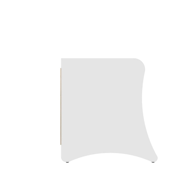 Table de chevet à 2 tiroirs de style moderne du milieu du siècle, MDF, pieds incurvés, 49,99 cm (L) x 46,48 cm (P) x 49,99 cm (H), gris/blanc, unité simple/ensemble de 2