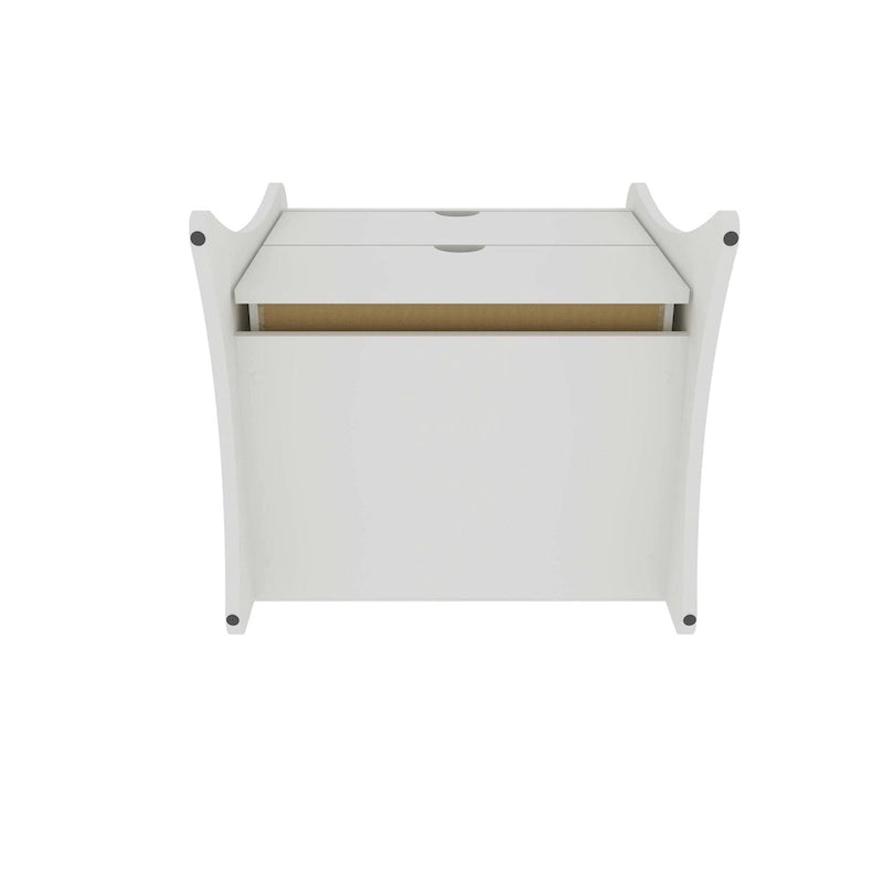 Table de chevet à 2 tiroirs de style moderne du milieu du siècle, MDF, pieds incurvés, 49,99 cm (L) x 46,48 cm (P) x 49,99 cm (H), gris/blanc, unité simple/ensemble de 2