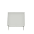 Table de chevet à 2 tiroirs de style moderne du milieu du siècle, MDF, pieds incurvés, 49,99 cm (L) x 46,48 cm (P) x 49,99 cm (H), gris/blanc, unité simple/ensemble de 2