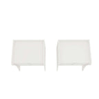 Table de chevet à 2 tiroirs de style moderne du milieu du siècle, MDF, pieds incurvés, 49,99 cm (L) x 46,48 cm (P) x 49,99 cm (H), gris/blanc, unité simple/ensemble de 2