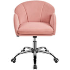 Chaise de bureau pivotante en velours à roulettes, réglable en hauteur de 72,4 cm à 81,3 cm, supporte jusqu'à 136 kg, 6 couleurs, pour la maison/bureau