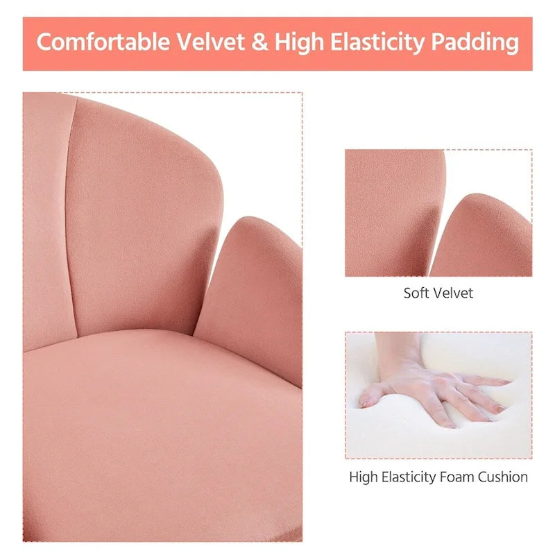 Chaise de bureau pivotante en velours à roulettes, réglable en hauteur de 72,4 cm à 81,3 cm, supporte jusqu'à 136 kg, 6 couleurs, pour la maison/bureau