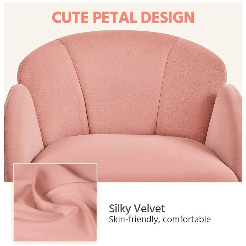 Chaise de bureau pivotante en velours à roulettes, réglable en hauteur de 72,4 cm à 81,3 cm, supporte jusqu'à 136 kg, 6 couleurs, pour la maison/bureau