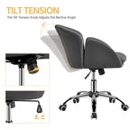 Chaise de bureau pivotante en velours à roulettes, réglable en hauteur de 72,4 cm à 81,3 cm, supporte jusqu'à 136 kg, 6 couleurs, pour la maison/bureau