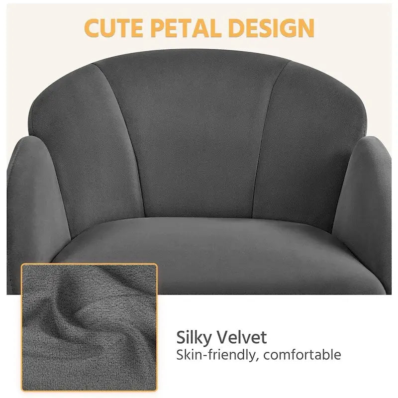 Chaise de bureau pivotante en velours à roulettes, réglable en hauteur de 72,4 cm à 81,3 cm, supporte jusqu'à 136 kg, 6 couleurs, pour la maison/bureau