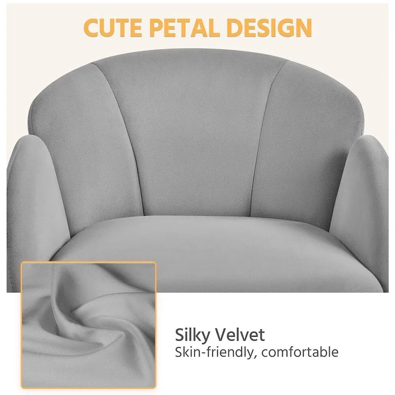 Chaise de bureau pivotante en velours à roulettes, réglable en hauteur de 72,4 cm à 81,3 cm, supporte jusqu'à 136 kg, 6 couleurs, pour la maison/bureau