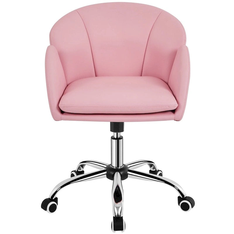 Chaise de bureau pivotante en velours à roulettes, réglable en hauteur de 72,4 cm à 81,3 cm, supporte jusqu'à 136 kg, 6 couleurs, pour la maison/bureau