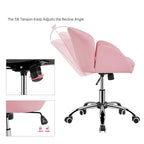 Chaise de bureau pivotante en velours à roulettes, réglable en hauteur de 72,4 cm à 81,3 cm, supporte jusqu'à 136 kg, 6 couleurs, pour la maison/bureau