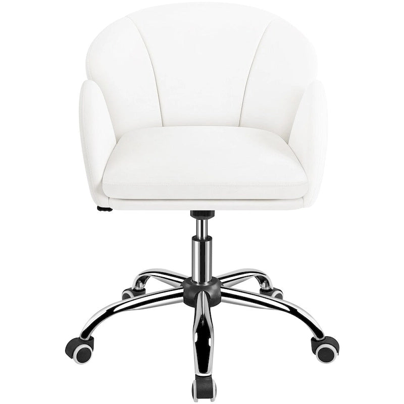 Chaise de bureau pivotante en velours à roulettes, réglable en hauteur de 72,4 cm à 81,3 cm, supporte jusqu'à 136 kg, 6 couleurs, pour la maison/bureau