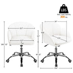 Chaise de bureau pivotante en velours à roulettes, réglable en hauteur de 72,4 cm à 81,3 cm, supporte jusqu'à 136 kg, 6 couleurs, pour la maison/bureau