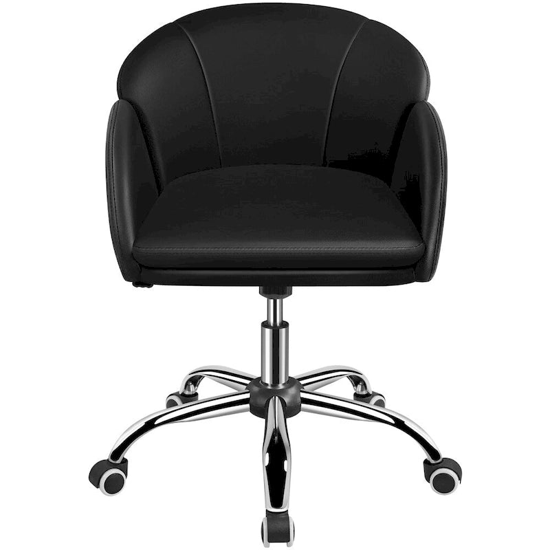 Chaise de bureau pivotante en velours à roulettes, réglable en hauteur de 72,4 cm à 81,3 cm, supporte jusqu'à 136 kg, 6 couleurs, pour la maison/bureau