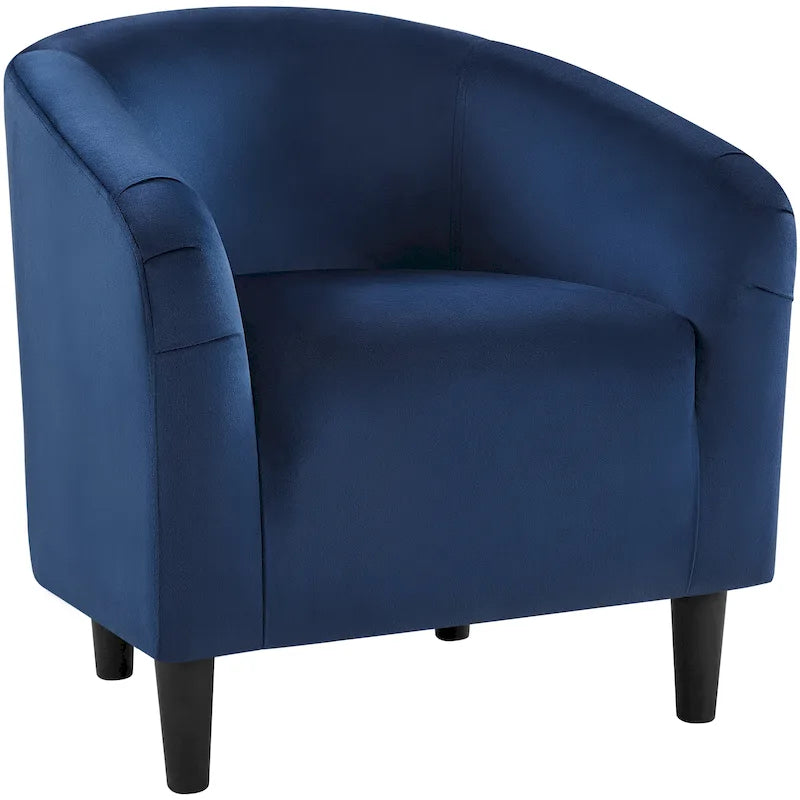 Fauteuil club barillet, velours, 136 kg, 70,6 cm L x 65 cm P x 72,4 cm H, 7 couleurs, assemblage en 5 min