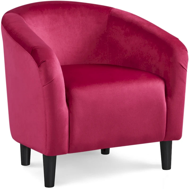 Fauteuil club barillet, velours, 136 kg, 70,6 cm L x 65 cm P x 72,4 cm H, 7 couleurs, assemblage en 5 min