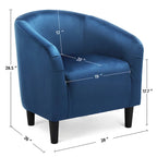 Fauteuil club barillet, velours, 136 kg, 70,6 cm L x 65 cm P x 72,4 cm H, 7 couleurs, assemblage en 5 min