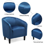 Fauteuil club barillet, velours, 136 kg, 70,6 cm L x 65 cm P x 72,4 cm H, 7 couleurs, assemblage en 5 min